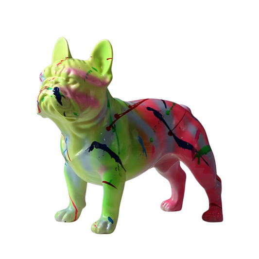 Bulldog Pop: Statuetta Decorativa in Stile Graffiti